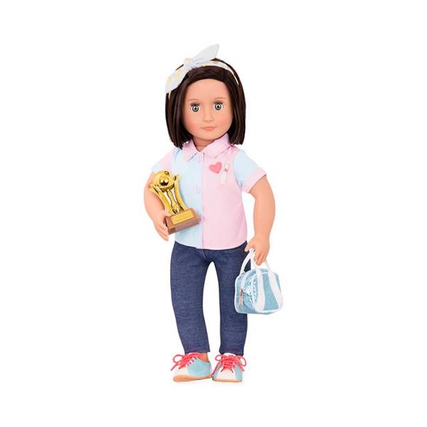  Набір Our Generation DELUXE Лялька Еверлі з книгою і аксесуарами для боулінгу 46 сантиметрів (BD31165AZ) 