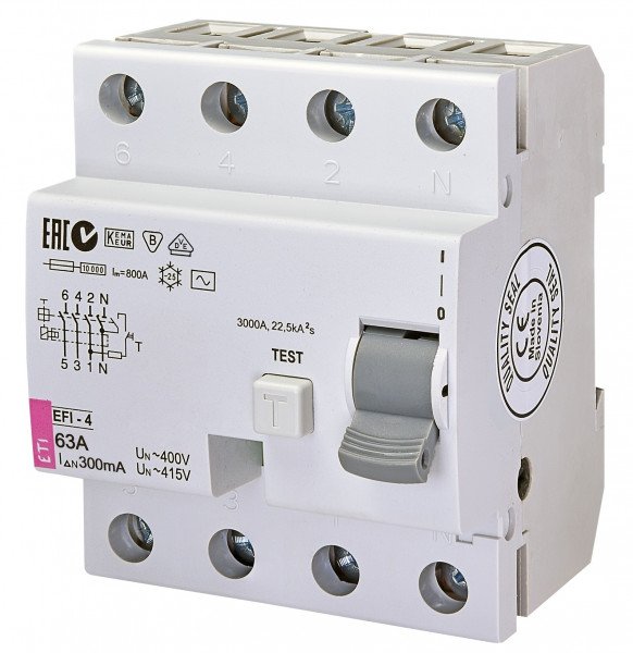 

УЗО ETI EFI-4 63/0,3 тип AC (10kA)