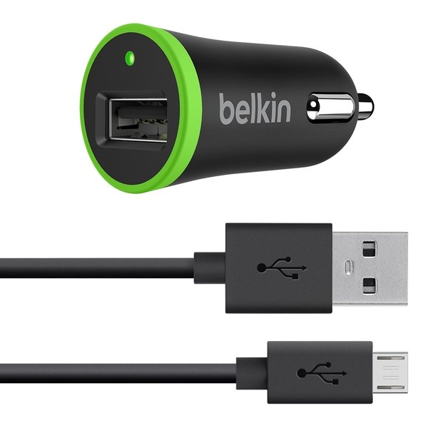 

Автомобильное зарядное устройство Belkin USB 2.4A + microUSB Cable Black