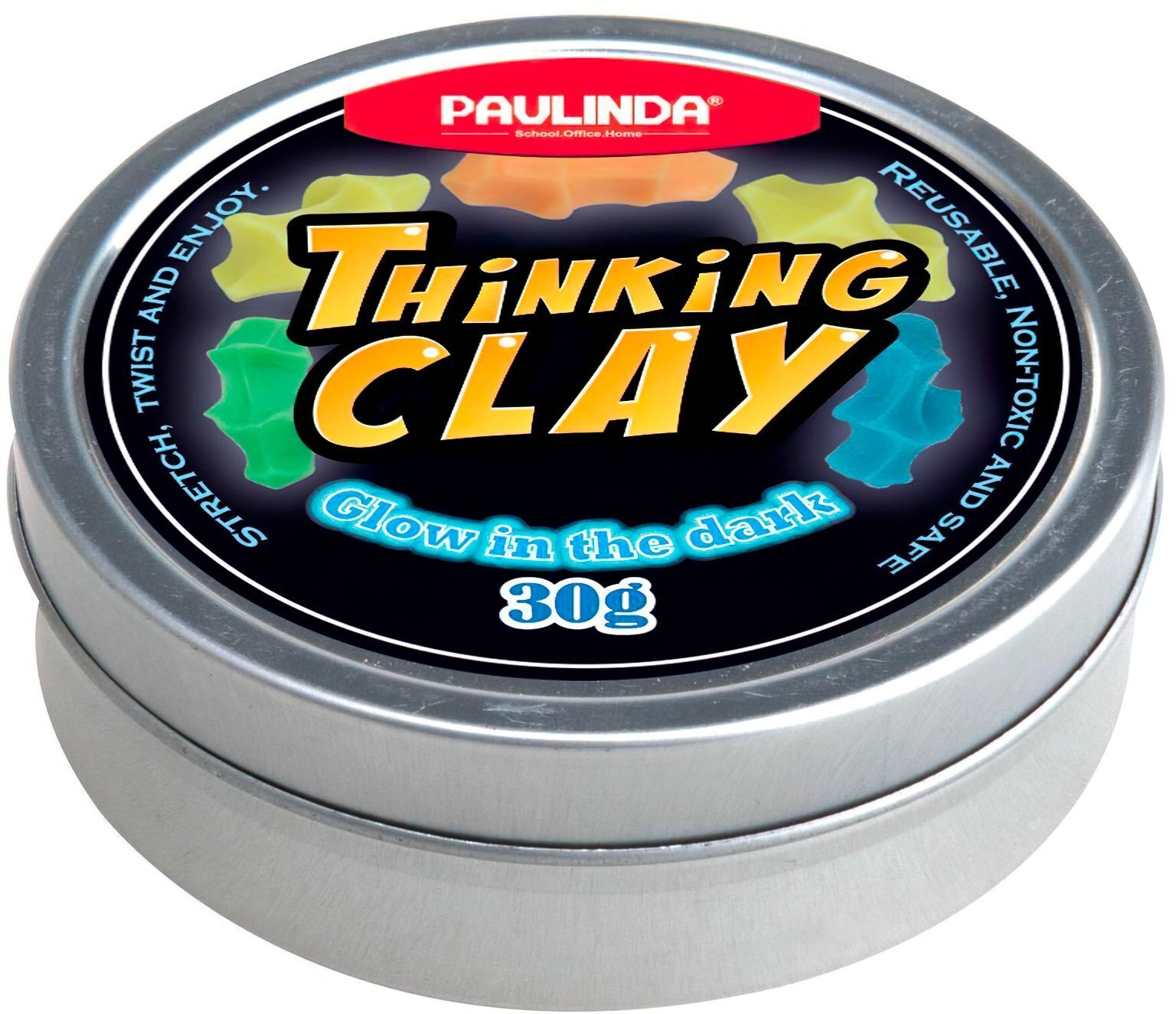 Акция на Умный пластилин Paulinda Thinking Clay Светится в темноте, зеленый 30 грамм (PL-170405-TCG-03) от MOYO