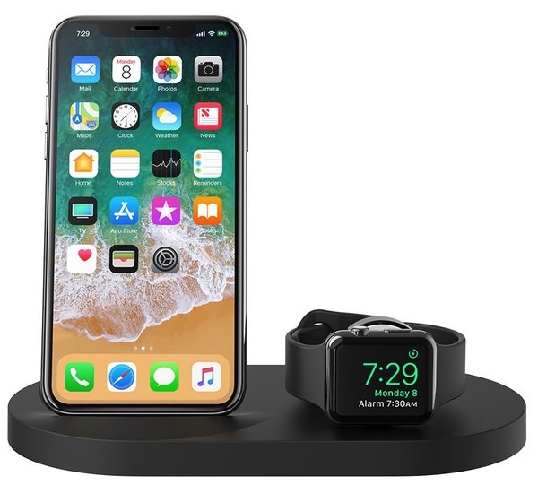 

Док-станция BELKIN Qi Wireless iWatch( 1A) + iPhone (7.5W) + USB A 5W/1A Bk