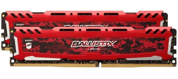 

Память для ПК Micron Crucial Ballistix Sport DDR4 2400 16GB (8GB*2) KIT (BLS2K8G4D240FSEK)