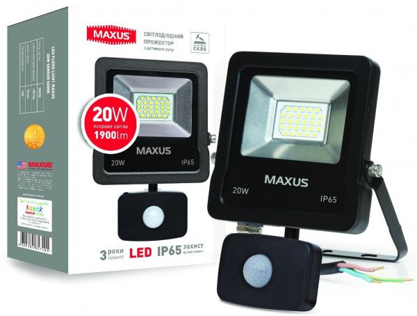 

Прожектор LED MAXUS FLOOD LIGHT 20W 5000K (1-LFL-2050S)