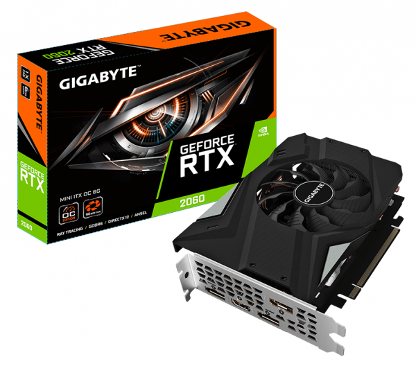 

Видеокарта GIGABYTE GeForce RTX2060 6GB GDDR6 MINI ITX OC (GV-N2060IXOC-6GD)