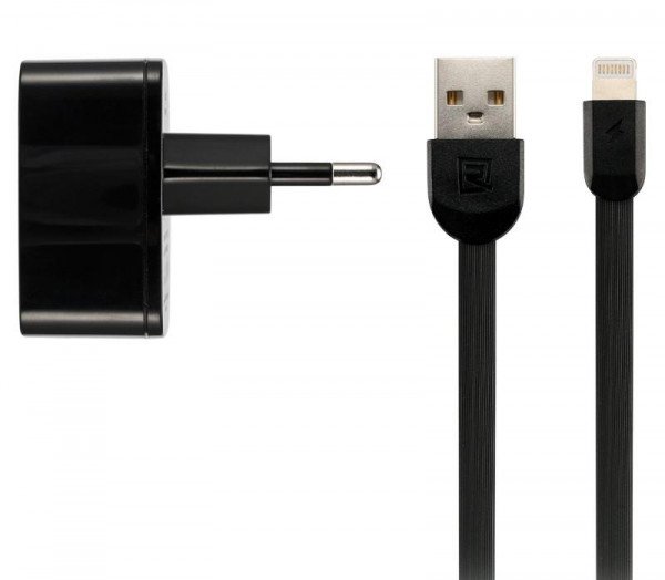 

Зарядное устройство Remax 2.4 A Dual USB Charger + Data Cable for Lightning black