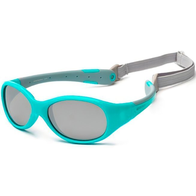 Детские солнцезащитные очки Koolsun KS-FLAG000 бирюзово-серые 0+ (KS-FLAG000) фото 