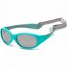 Детские солнцезащитные очки Koolsun KS-FLAG003 бирюзово-серые 3+ (KS-FLAG003) фото 