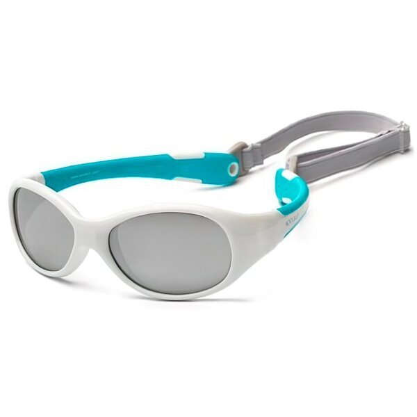 Акція на Детские солнцезащитные очки Koolsun KS-FLWA000 бело-бирюзовые 0+ (KS-FLWA000) від MOYO