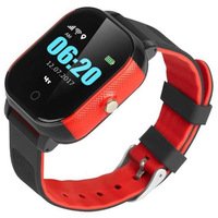 Детские часы-телефон с GPS трекером GOGPS ME К23 черный с красным (K23BKRD)