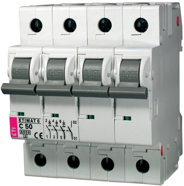 

Авт. выключатель ETI ETIMAT 6 3p+N C 50А (6 kA)