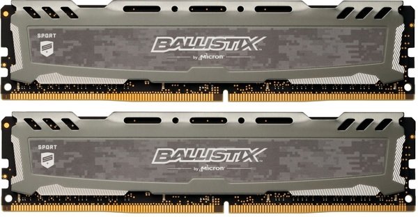 

Память для ПК Micron Crucial Ballistix Sport DDR4 2666 16GB (8GB*2) KIT (BLS2K8G4D26BFSBK)