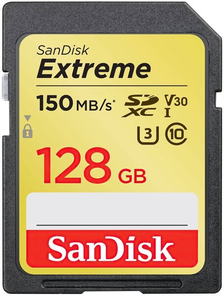 Акція на Карта памяти SANDISK SDXC 128GB Class 10 Extreme UHS-I U3 R150/W70 MB/s (SDSDXV5-128G-GNCIN) від MOYO