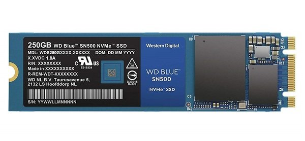 

SSD накопитель WD SN500 250GB M.2 Blue NVMe PCIe 3.0 4x 2280 TLC (WDS250G1B0C)