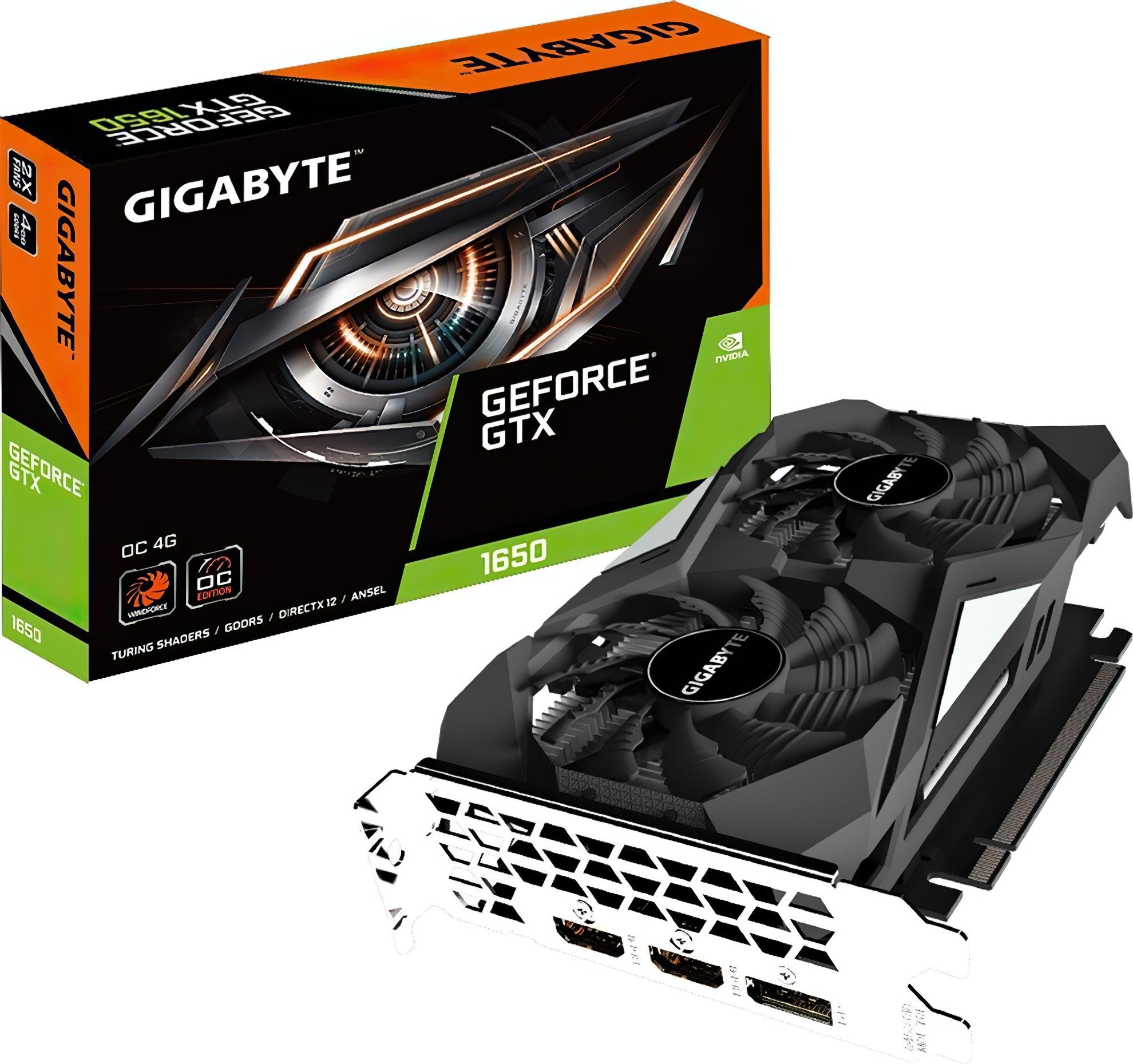 

Видеокарта GIGABYTE GeForce GTX 1650 4GB GDDR5 OC (GV-N1650OC-4GD)