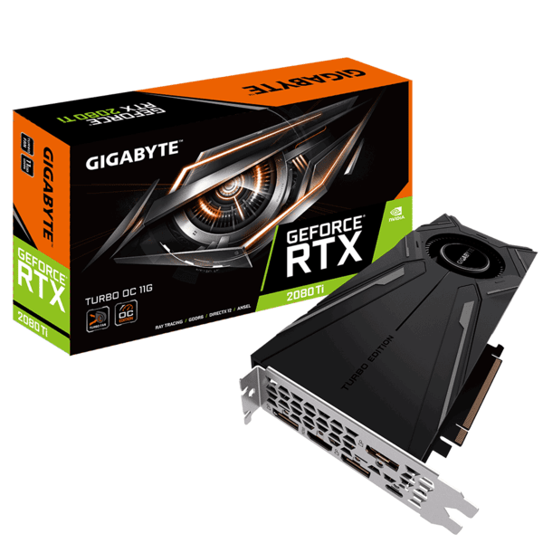 

Видеокарта GIGABYTE GeForce RTX 2080 Ti 11GB GDDR6 TURBO OC (GV-N208TTURBO_OC-11GC)