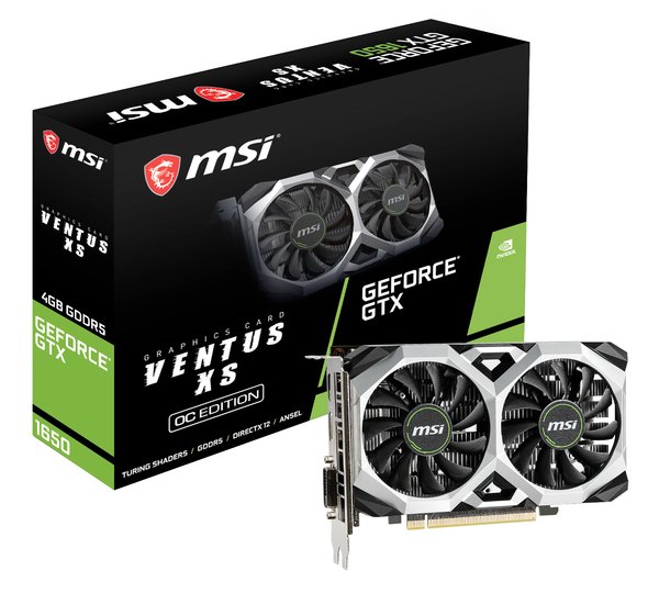 

Видеокарта MSI GeForce GTX1650 4GB DDR5 VENTUS XS OC (GF_GTX1650_VENT_XS_4GOC)
