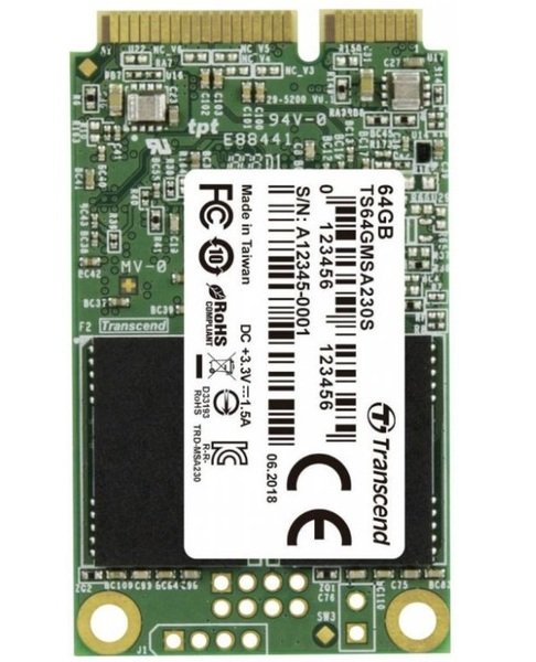 

SSD накопитель TRANSCEND 230S 64GB mSATA 3D TLC (TS64GMSA230S)