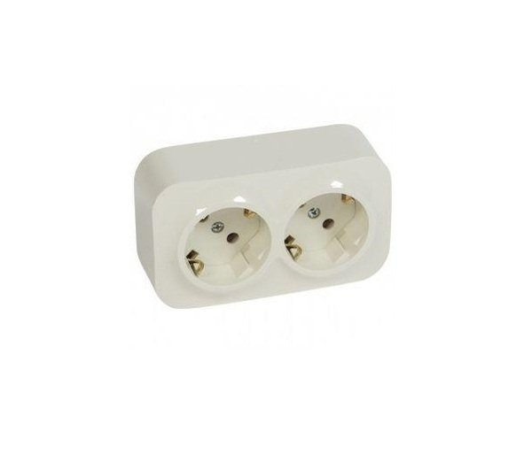

Розетка Quteo Legrand 2x2К+З Schuko без шторок, слоновая кость