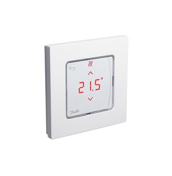 Терморегулятор Danfoss Icon RT Display, +5...35° C, програмований, дротовий, накладний, 24V, білий (1420559)