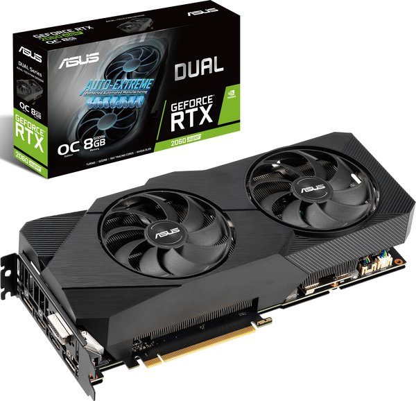 

Видеокарта ASUS GeForce RTX2060 SUPER 8GB GDDR6 DUAL EVO OC (DUAL-RTX2060S-O8G-EVO)