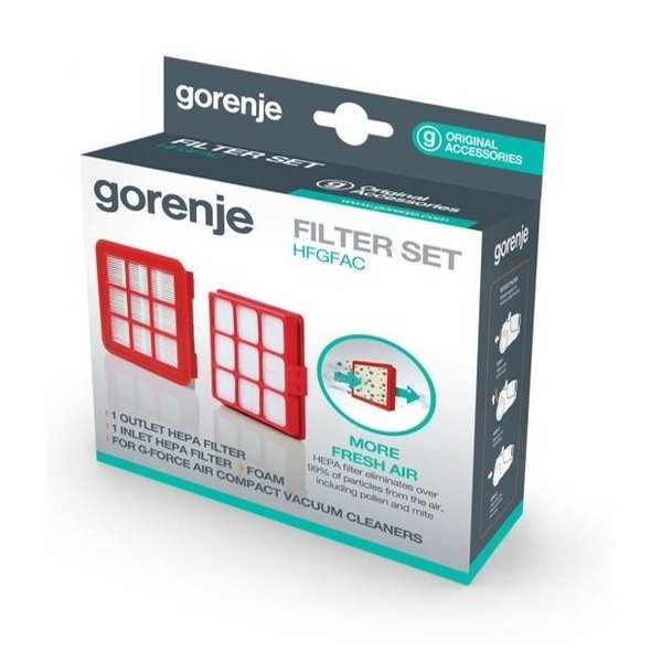 Комплект фильтров Gorenje HFGFAC для пылесосов серии G-FORCE AIR COMPACT