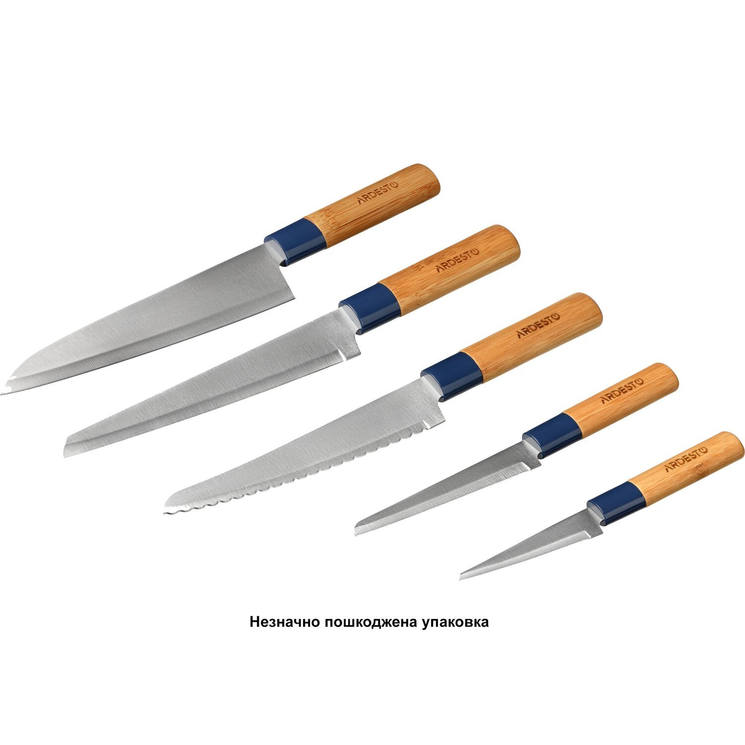 Набор ножей Ardesto Gemini 5 предметов, бамбук, нержавеющая сталь (AR2101SA) фото 