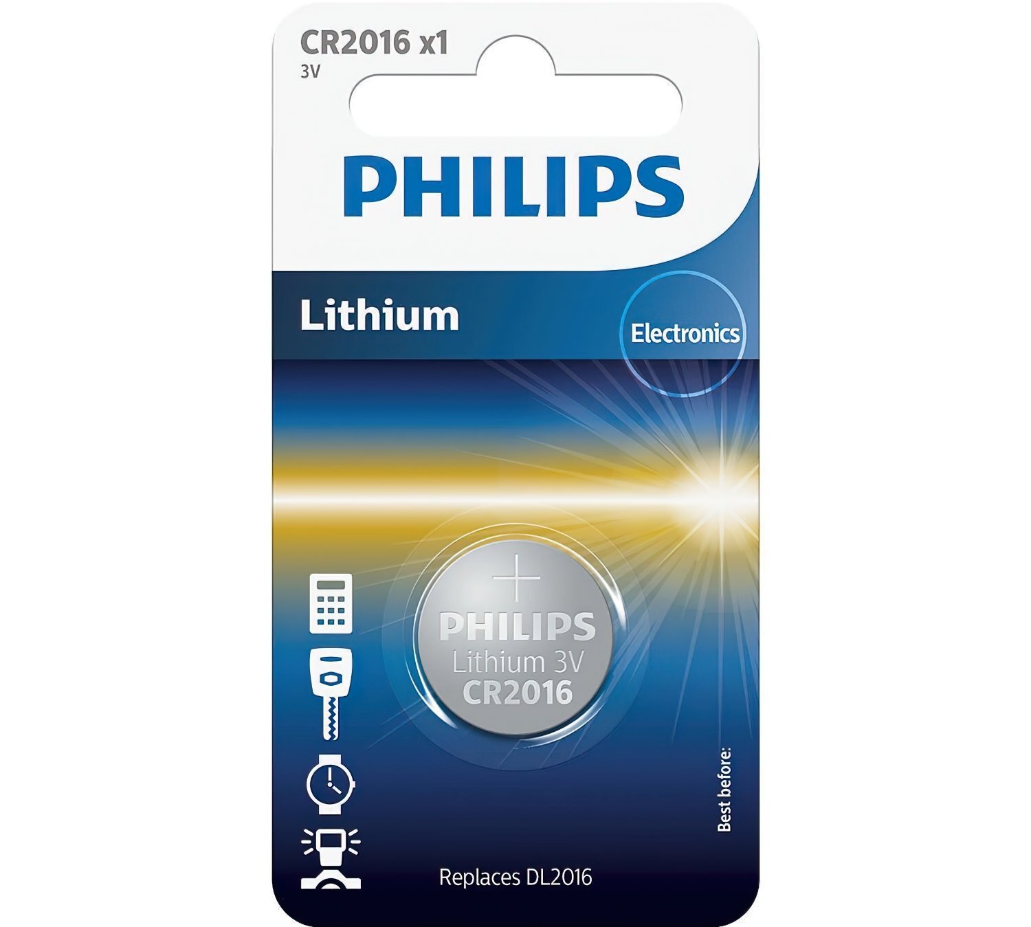 Батарейка Philips CR2016 Lithium (CR2016 / 01B) (1175300)