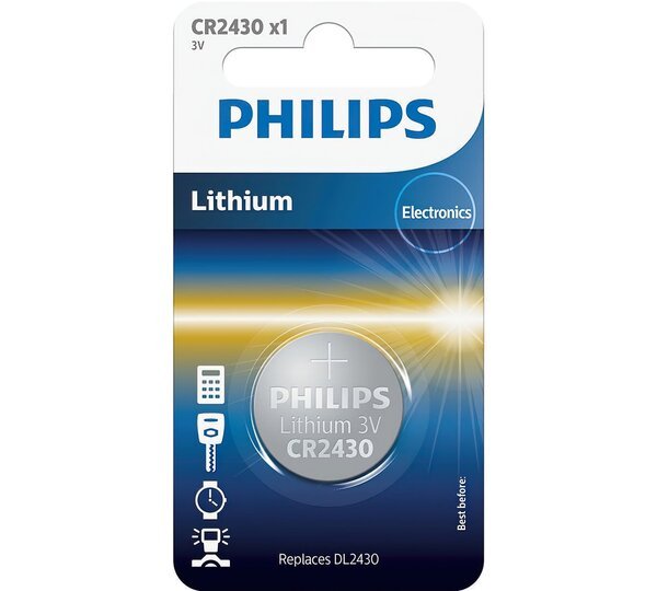 Акція на Батарейка Philips Lithium CR 2430 BLI 1 (CR2430/00B) від MOYO