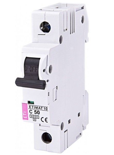 

Авт. выключатель ETI ETIMAT 10 1p C 50А (6 kA)
