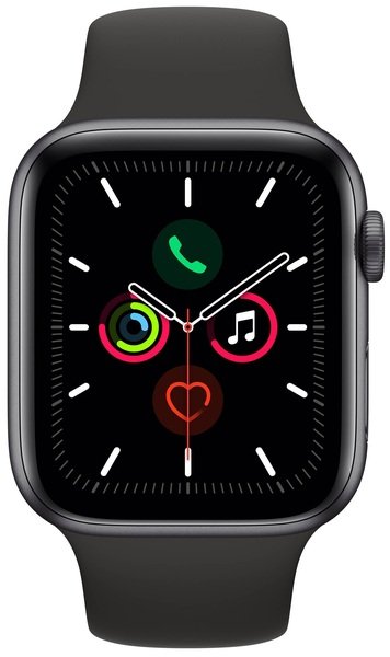 

Смарт-часы Apple Watch Series 5 GPS 44mm Space Grey Aluminium Case with Black Sport Band S/M & M/L