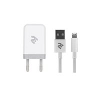  Зарядний пристрій 2E USB Wall Charger USB: DC5V/2.1A+кабель Lightning 2.4A white 