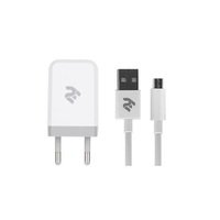 Зарядний пристрій 2E USB Wall Charger USB:DC5V/2.1A + кабель MicroUSB 2.4A White