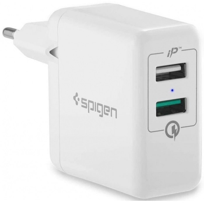  Мережевий зарядний пристрій Spigen Essential F207 Quick Charge 3.0 Wall Charger White фото