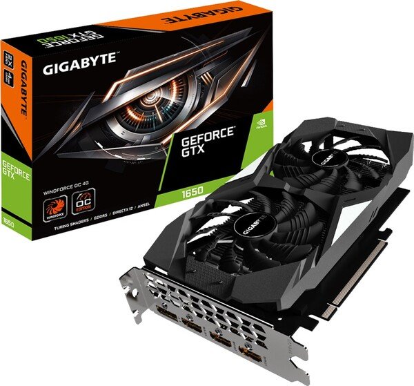 

Видеокарта Gigabyte GeForce GTX1650 WINDFORCE OC 4G (GV-N1650WF2OC-4GD)