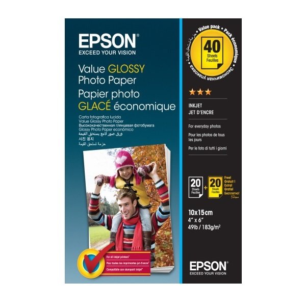 

Бумага Epson 100mmx150mm Value Glossy Photo Paper 2х20 л. (C13S400044)