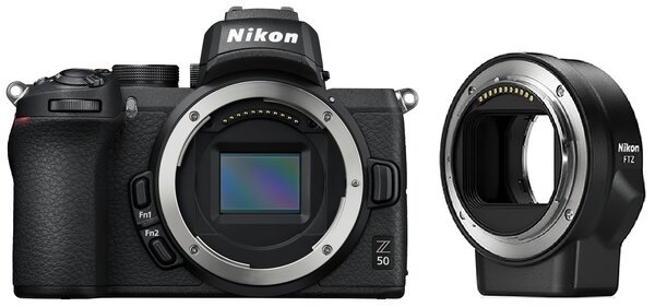 Акція на Фотоаппарат NIKON Z50 Body + FTZ Mount Adapter (VOA050K003) від MOYO