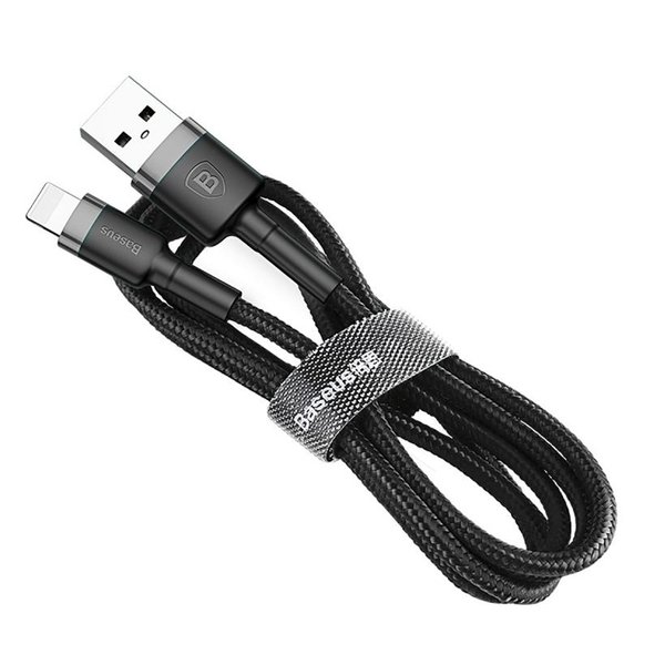 

Кабель Baseus Cafule Cable USB for Lightning 2.4A 1M Gray+Black