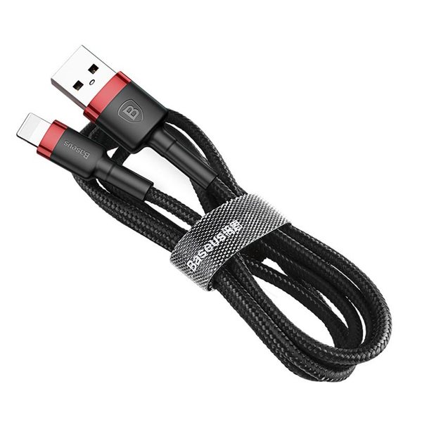 

Кабель Baseus Cafule Cable USB for Lightning 2.4A 1M Red+Black