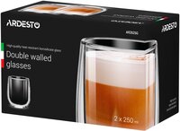  Набір чашок Ardesto з подвійними стінками для латте, 250 мл, 2 шт (AR2625G) 