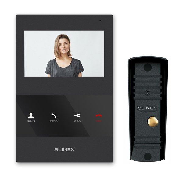 

Комплект видеодомофона Slinex SQ-04 Black + Панель Slinex ML-16HR Black