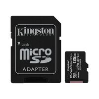 Карта памяти Kingston microSDXC 128GB C10 UHS-I R100MB/s + SD-адаптер (SDCS2/128GB)