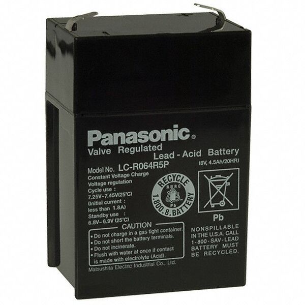 Акція на Аккумуляторная батарея Panasonic 6V 4.5Ah (LC-R064R5P) від MOYO