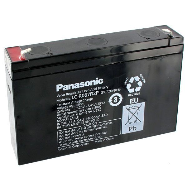 

Аккумуляторная батарея Panasonic 6V 7.2Ah (LC-R067R2P)
