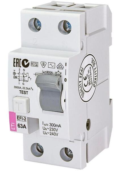 

УЗО ETI EFI-2 63/0,3 тип AC (10kA)