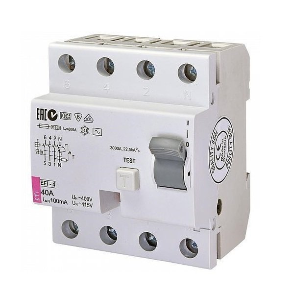 

УЗО ETI EFI-4 40/0,1 тип AC (10kA)