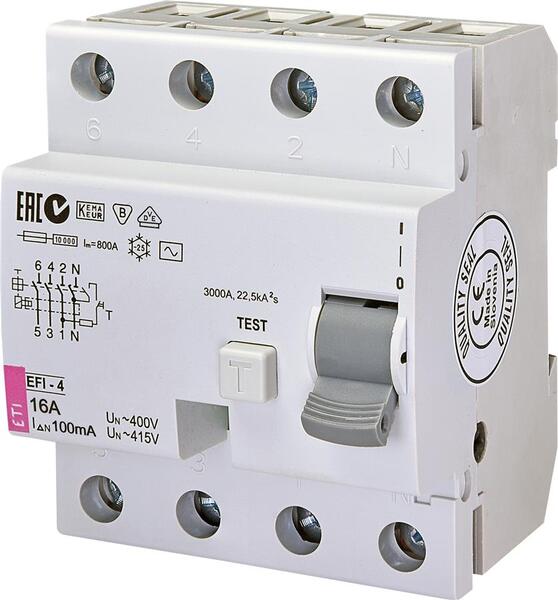 

УЗО ETI EFI-4 16/0,1 тип AC (10kA)