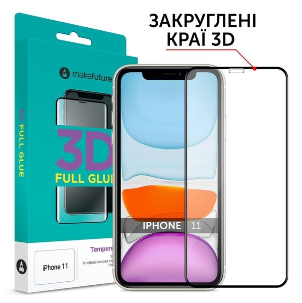 

Защитное стекло MakeFuture для Apple iPhone 11 3D (MG3D-AI11)