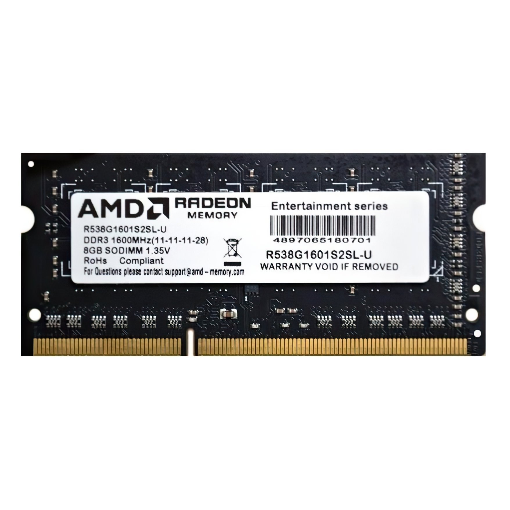 

Память для ноутбука AMD DDR3 1600 8GB 1.35V SO-DIMM (R538G1601S2SL-U)