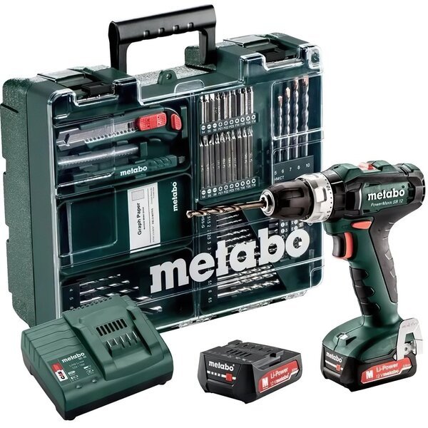 

Аккумуляторная ударная дрель-шуруповерт Metabo PowerMaxx SB 12 Set