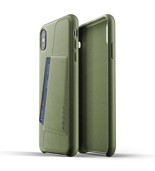 

Чехол кожаный MUJJO для iPhone Xs Max Full Leather Wallet Olive